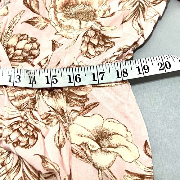 Agua Bendita xTGT Floral Romper XL Pink Botanical Long Sleeve Ruffle Boho Resort - Picture 8 of 10